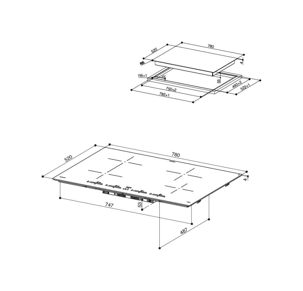 Faber FCH 84 GR KL Emotion Piano cottura a induzione cm. 78 - cristallo grigio