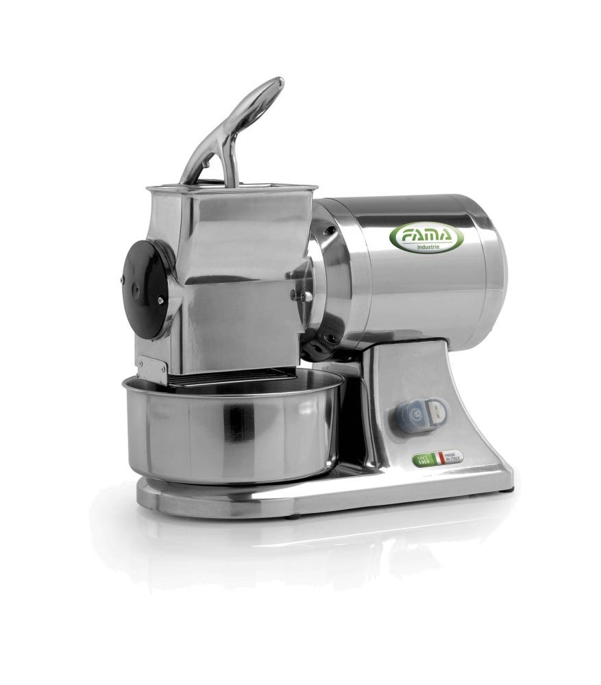 Fama FGSM107 GSM Grattugia professionale Motore maggiorato, monofase, rullo 140×75 mm, produzione 90 kg/h