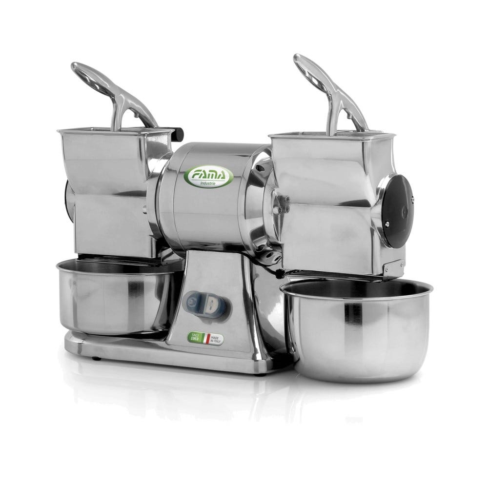 Fama FGD101 GD Grattugia professionale doppia, monofase, rulli 140×75 mm, produzione 70 kg/h