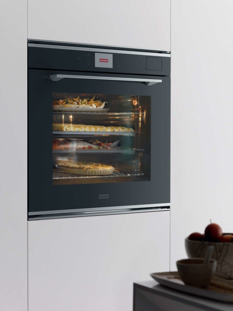 Franke FMY 99 HS XS Mythos Forno combinato vapore multifunzione cm 60 - inox satinato/cristallo nero