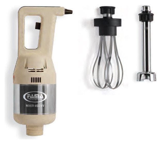 Fama FM450VVC500 Giò Heavy Mixer ad immersione 450 VV con mescolatore 500 mm e frusta FAF, 450 Watt, velocità variabile, sistema SRS