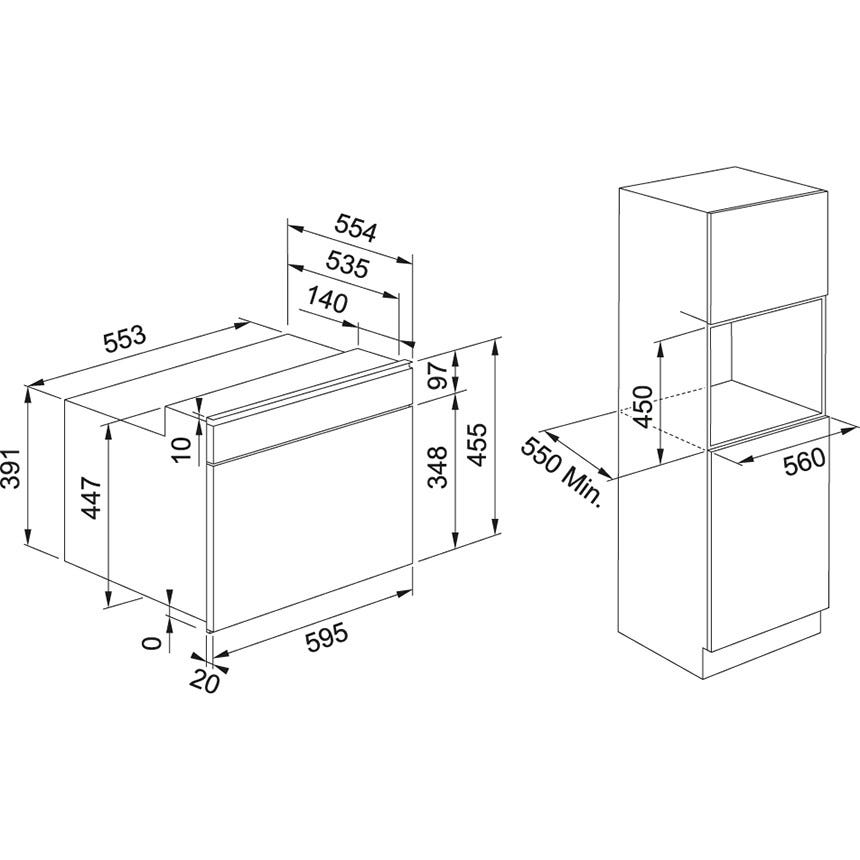 Franke FSM 45 MW XS Microonde Smart 45 Forno microonde combinato cm 60 h 45 - inox satinato/cristallo nero