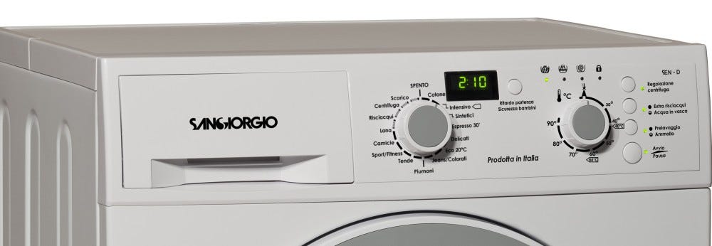 SanGiorgio SENS812D Lavatrice cm. 60 - capacità 8 kg - bianco