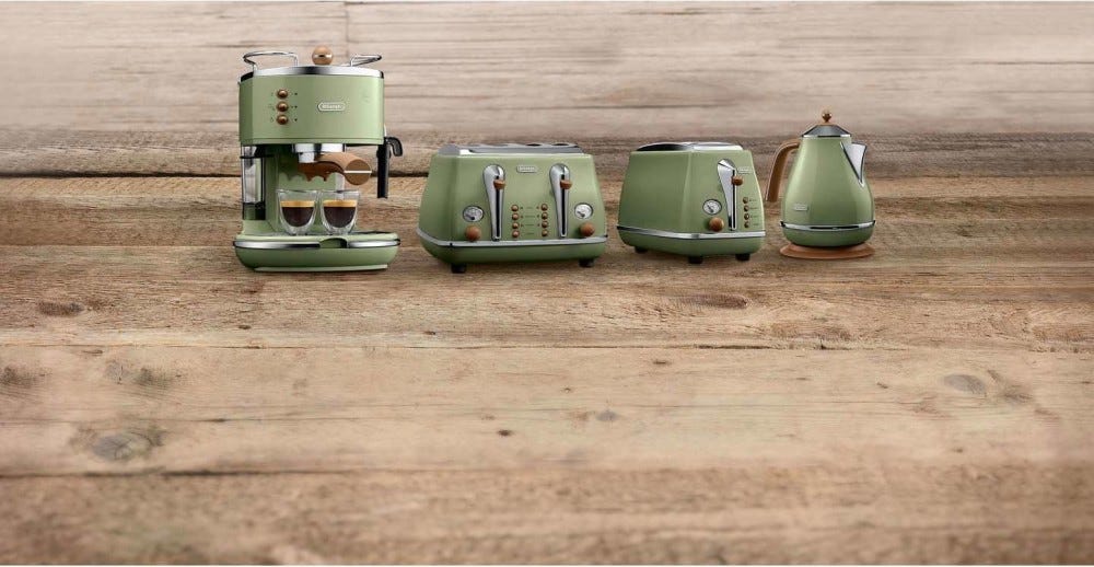 De Longhi KBOV2001 GR Icona Vintage Bollitore elettrico da 1,7 l - verde
