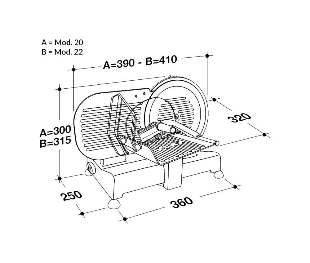 RGV LUXURY20GLR Affettatrice domestica a gravità lama mm. 200 - monofase
