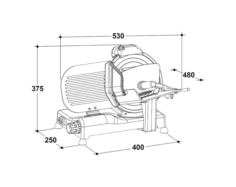 RGV LUXURY25REDEDITION Affettatrice domestica a gravità lama mm. 250 - monofase