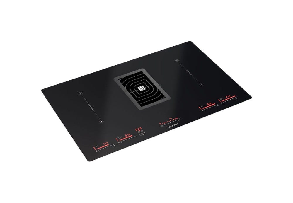 Faber GALILEO BK GLASS NG A830 Dream Piano cottura ad induzione cm. 83 con cappa integrata da 700 m3/h - vetroceramica nero