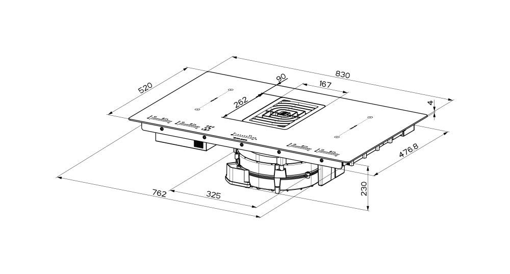 Faber GALILEO BK GLASS NG A830 Dream Piano cottura ad induzione cm. 83 con cappa integrata da 700 m3/h - vetroceramica nero