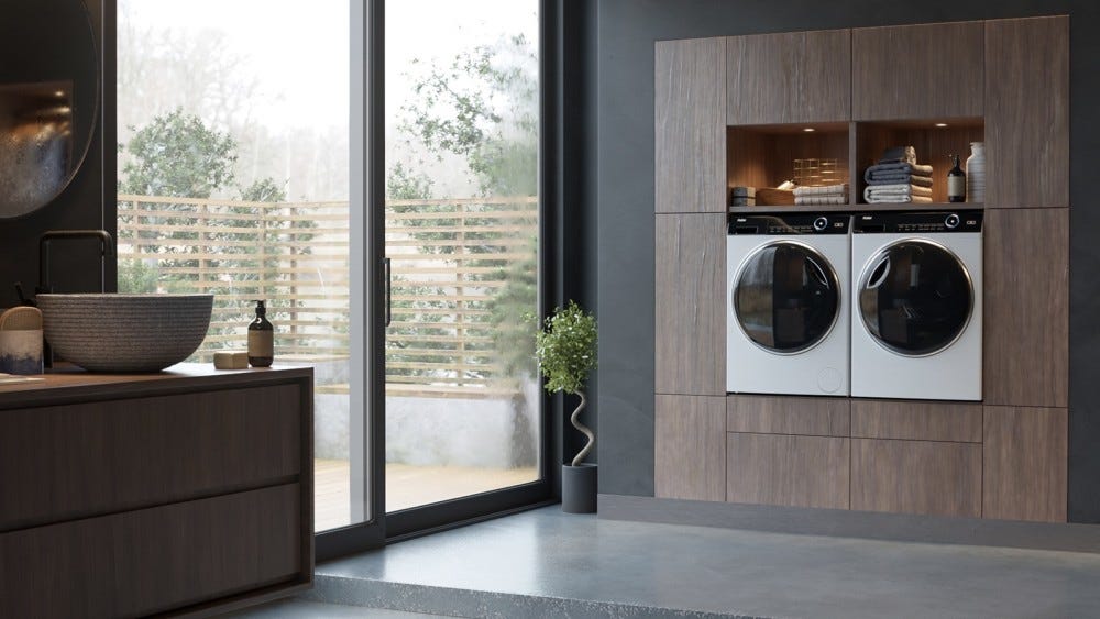Haier HW80B14979 I-Pro Series 7 Lavatrice slim cm. 60 - profondità cm. 46 - capacità 8 kg - bianco