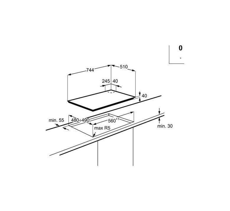 AEG HGB75400SM Slim Line Piano a cottura a gas cm. 75 - inox
