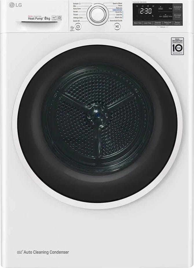 LG RC80U2AV4Q Asciugatrice cm. 60 - capacità 8 kg - bianco