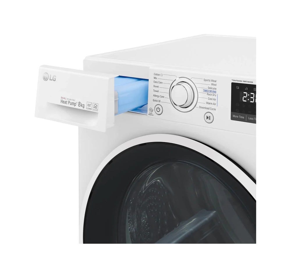 LG RC80U2AV4Q Asciugatrice cm. 60 - capacità 8 kg - bianco