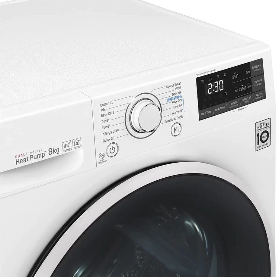 LG RC80U2AV4Q Asciugatrice cm. 60 - capacità 8 kg - bianco