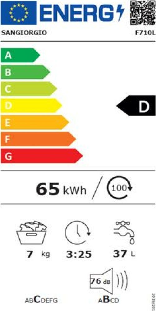 SanGiorgio F710L Lavatrice cm. 60 - capacità 7 kg - bianco