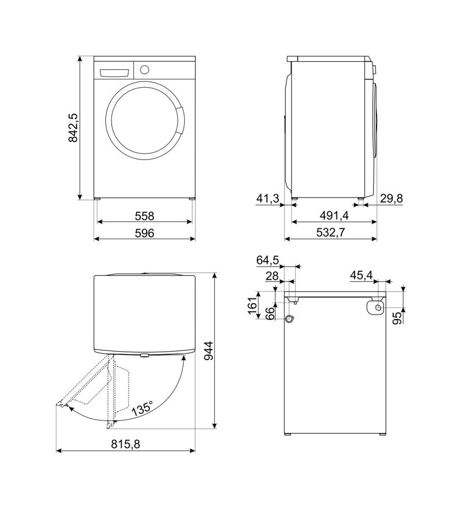 Smeg LBW60IT Lavatrice cm. 60 - capacità 6 kg - bianco