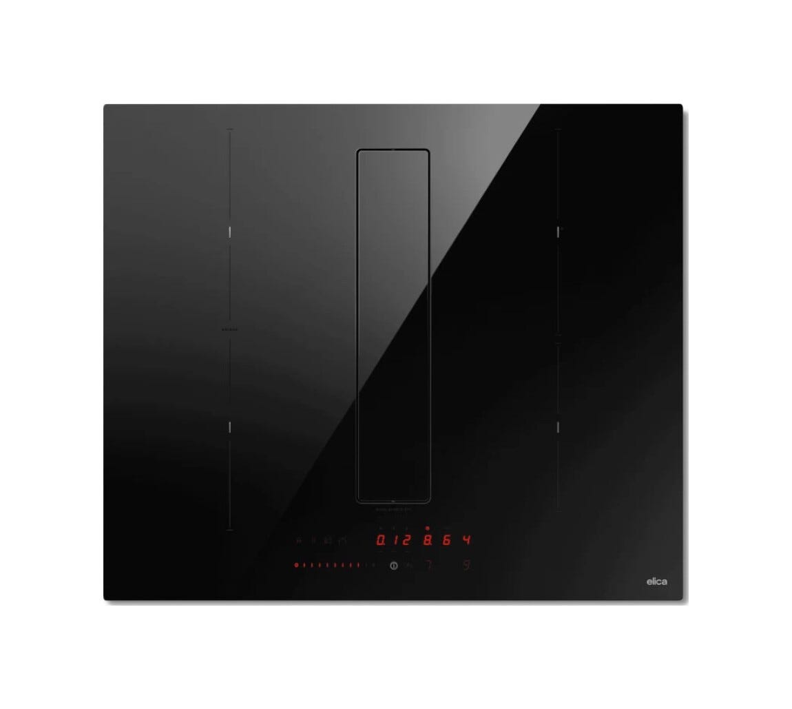 Elica NIKOLATESLA FIT BL/A/60 Piano cottura induzione cm. 60, cappa integrata, vetro nero