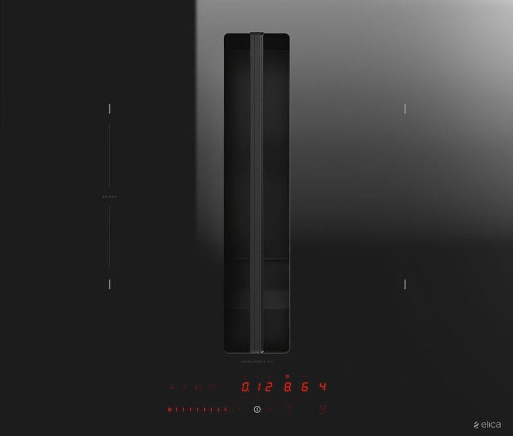 Elica NIKOLATESLA FIT BL/A/60 Piano cottura induzione cm. 60, cappa integrata, vetro nero