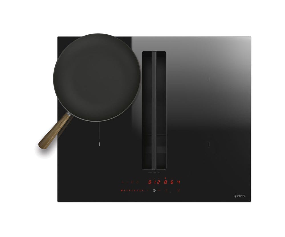 Elica NIKOLATESLA FIT BL/A/60 Piano cottura induzione cm. 60, cappa integrata, vetro nero