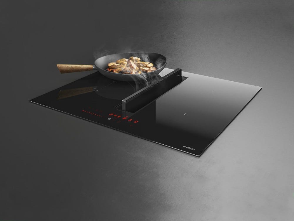 Elica NIKOLATESLA FIT BL/A/60 Piano cottura induzione cm. 60, cappa integrata, vetro nero