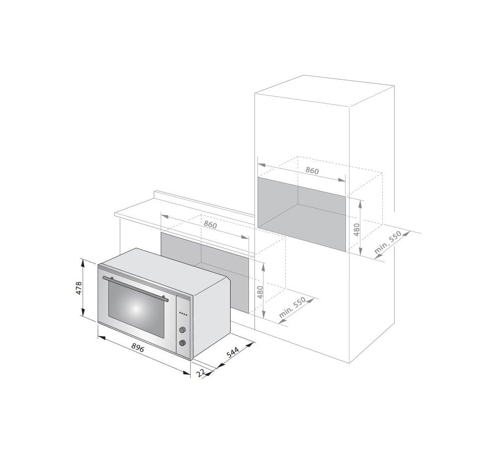 De Longhi DLM90XED Design Forno elettrico cm 90 h 48 - inox