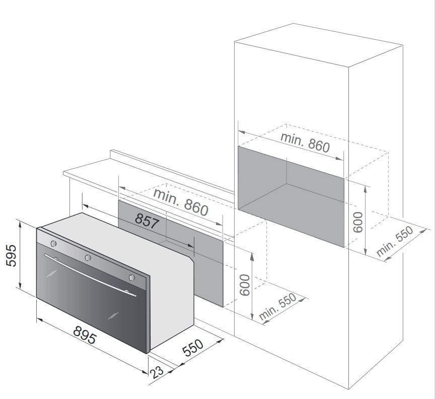 De Longhi DLM90XL Design Forno elettrico cm 90 - inox