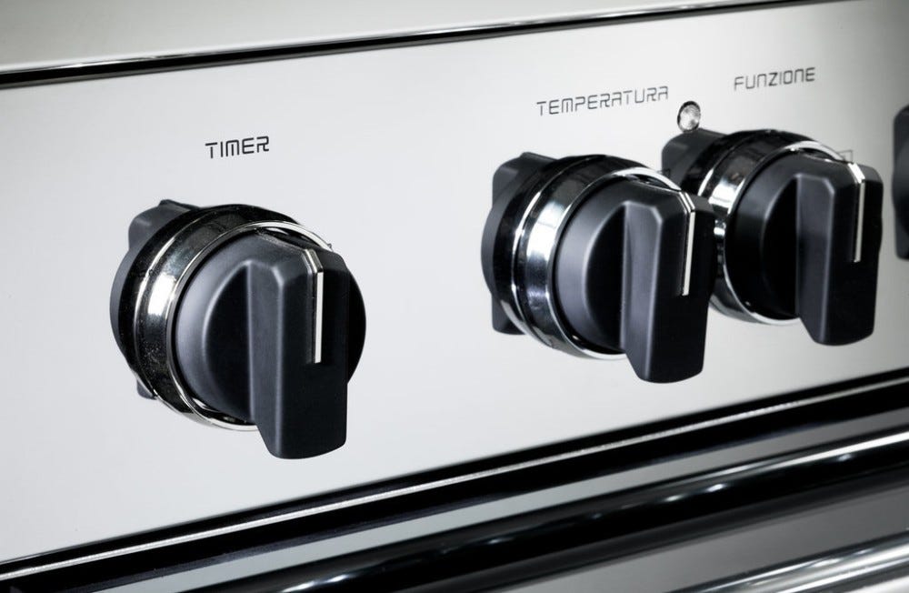 De Longhi GEMMA96MED Gemma Cucina da accosto cm 90 - 5 fuochi + 1 forno elettrico - scaldavivande - inox