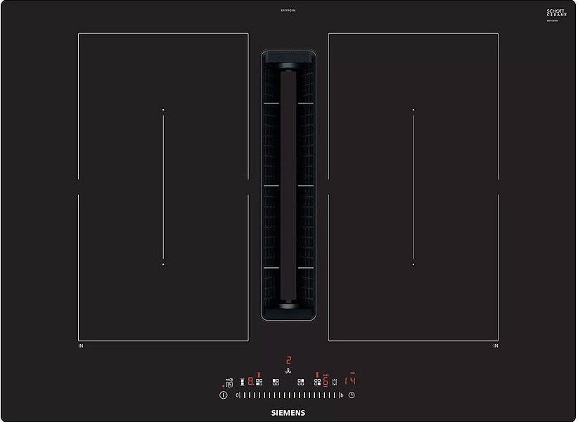 Siemens ED711FQ15E iQ500 Piano cottura a induzione cm. 70 con cappa integrata da 622 m3/h - vetroceramica nero