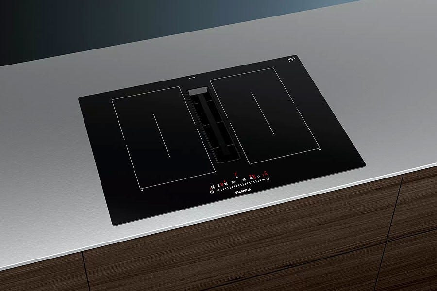 Siemens ED711FQ15E iQ500 Piano cottura a induzione cm. 70 con cappa integrata da 622 m3/h - vetroceramica nero