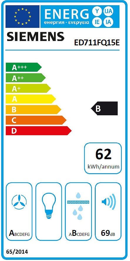 Siemens ED711FQ15E iQ500 Piano cottura a induzione cm. 70 con cappa integrata da 622 m3/h - vetroceramica nero
