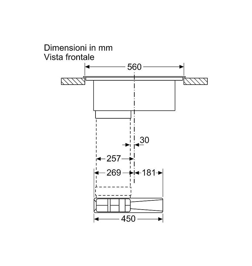 Siemens ED711FQ15E iQ500 Piano cottura a induzione cm. 70 con cappa integrata da 622 m3/h - vetroceramica nero