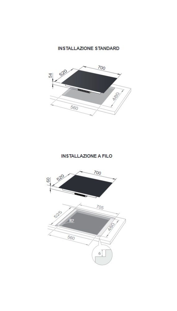 De Longhi PIN72 Design Piano cottura a induzione cm 70 - vetroceramica nero