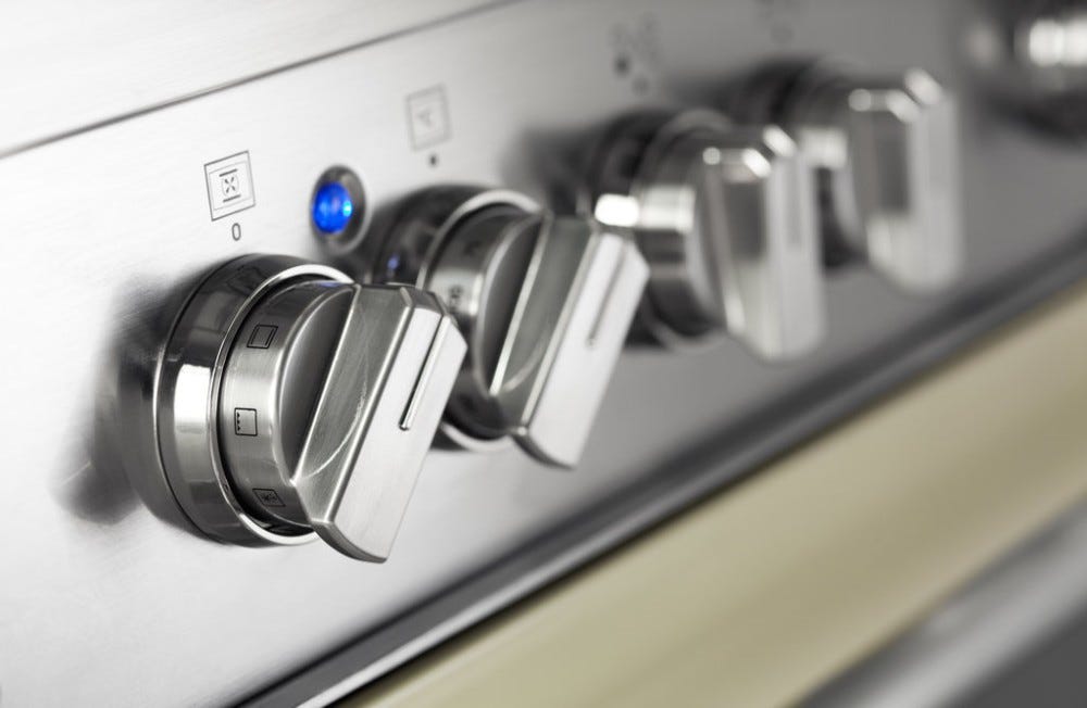 De Longhi PRO96MCED Professional Cucina da accosto cm 90 - 5 fuochi + 1 forno elettrico - scaldavivande - crema