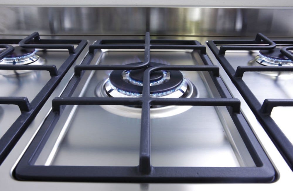 De Longhi PRO96MCED Professional Cucina da accosto cm 90 - 5 fuochi + 1 forno elettrico - scaldavivande - crema