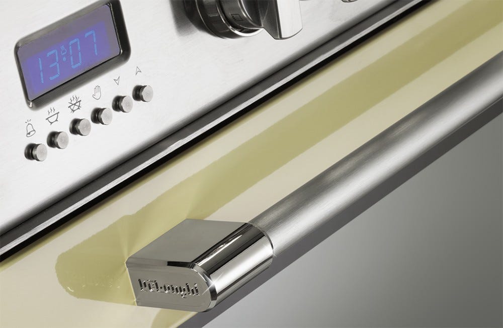 De Longhi PRO96MCED Professional Cucina da accosto cm 90 - 5 fuochi + 1 forno elettrico - scaldavivande - crema