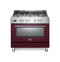 De Longhi PRO96MRED Professional Cucina da accosto cm 90 - 5 fuochi + 1 forno elettrico - scaldavivande - bordeaux