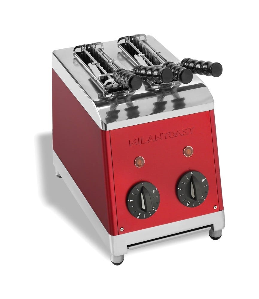Milantoast 007003 Classico Tostapane a 2 scomparti - rosso
