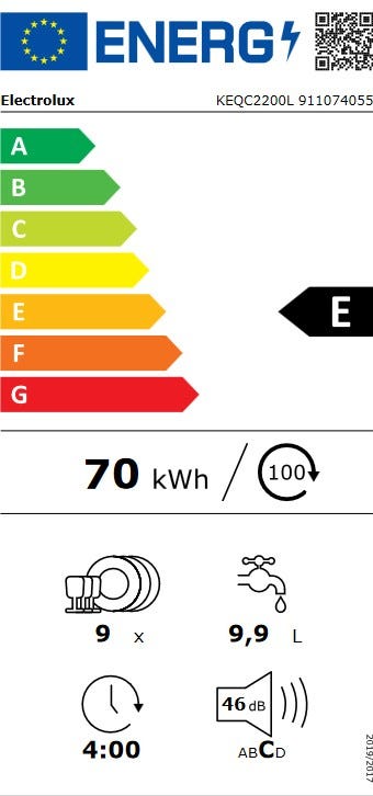 Electrolux KEQC2200L Lavastoviglie integrata totale cm. 45 - 9 coperti - cerniere sliding