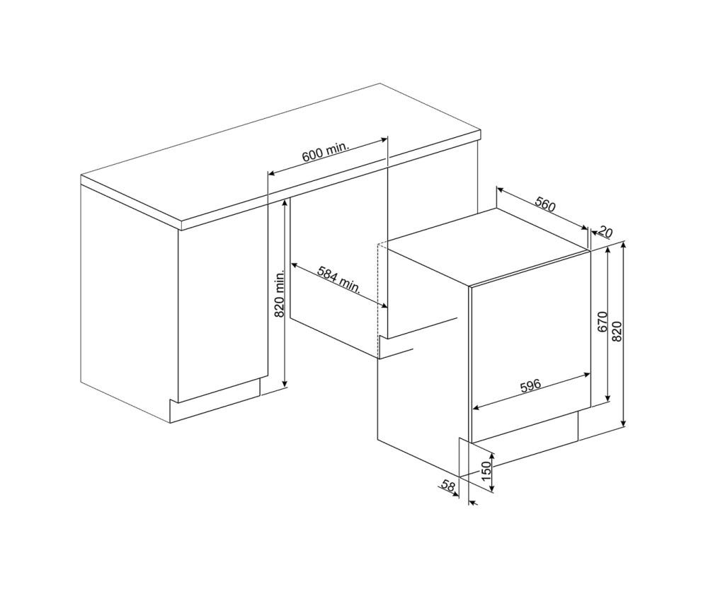 Smeg LSIA147 Lavasciuga cm. 60 - capacità lavaggio 7 kg / asciugatura 4 kg - integrata totale