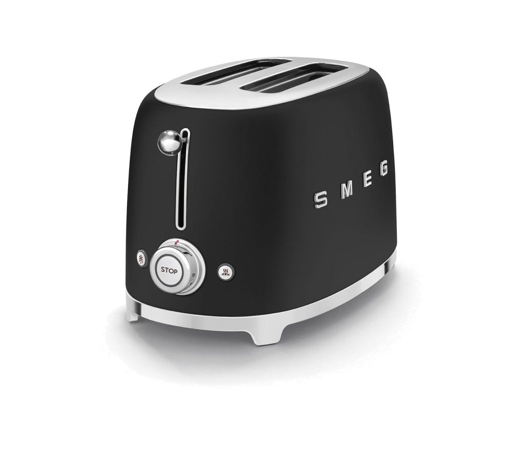 Smeg Selection TSF01BLMEU 50's Style Tostapane 2 fette - nero opaco