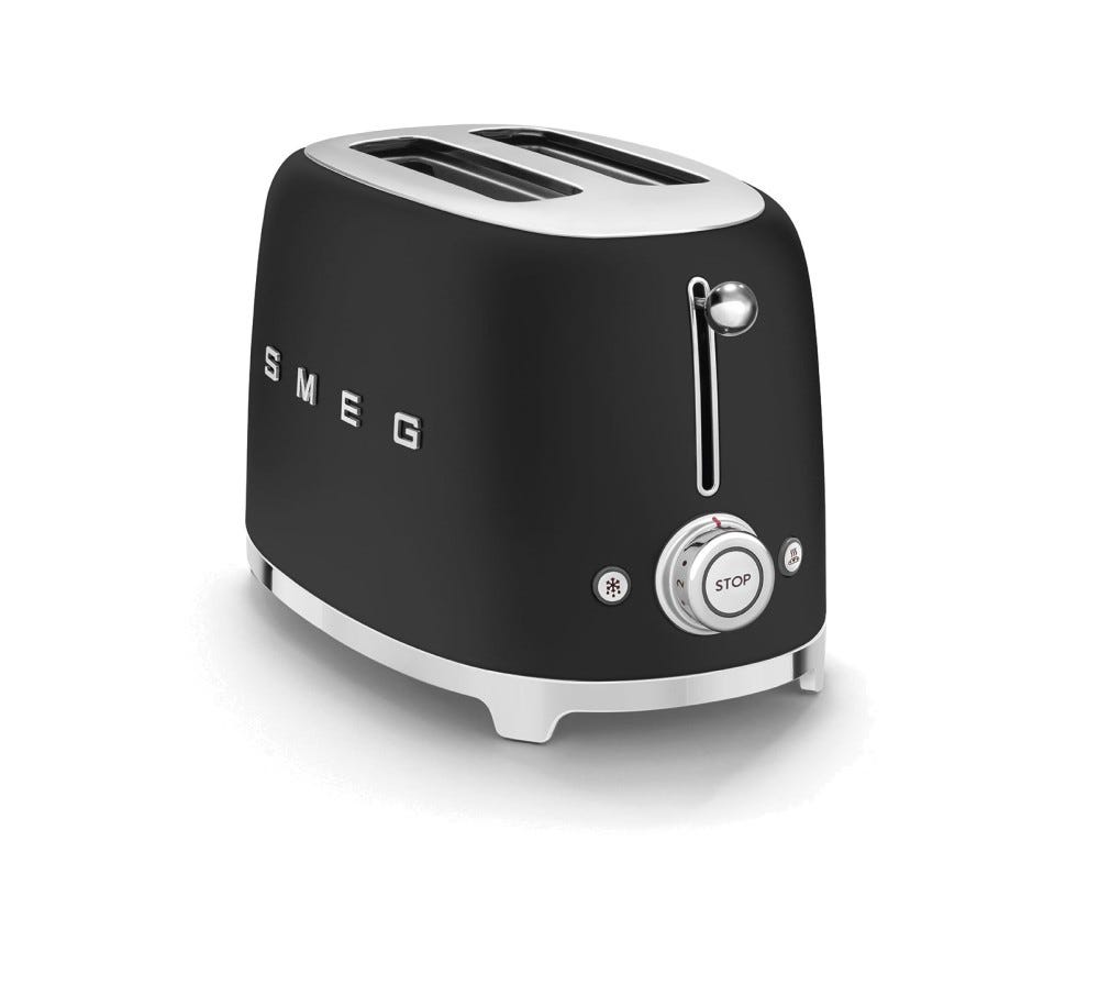 Smeg Selection TSF01BLMEU 50's Style Tostapane 2 fette - nero opaco