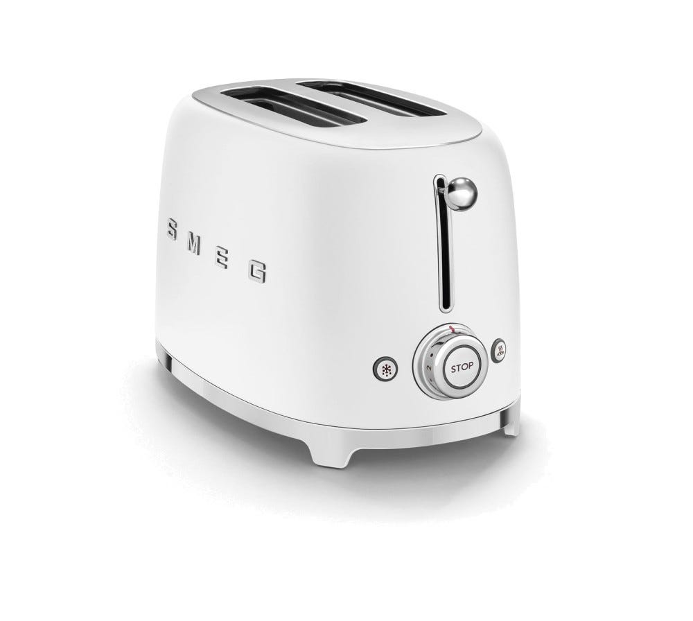 Smeg Selection TSF01WHMEU 50's Style Tostapane 2 fette - bianco opaco