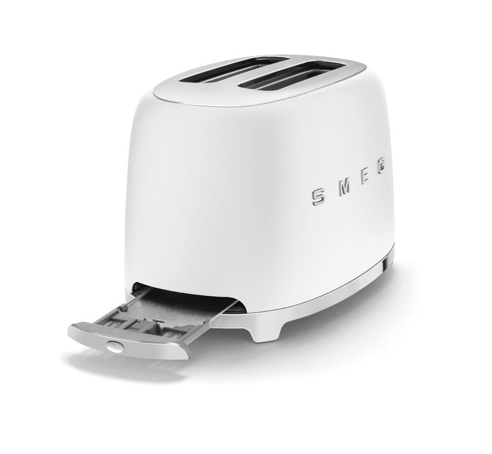 Smeg Selection TSF01WHMEU 50's Style Tostapane 2 fette - bianco opaco