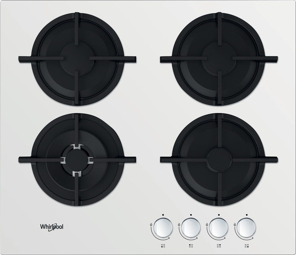 Whirlpool AKT 625/WH Piano a cottura a gas cm. 59 - vetro bianco