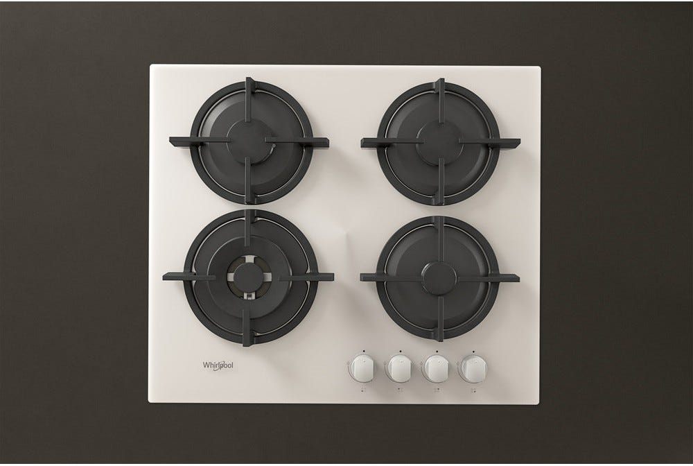Whirlpool AKT 625/WH Piano a cottura a gas cm. 59 - vetro bianco