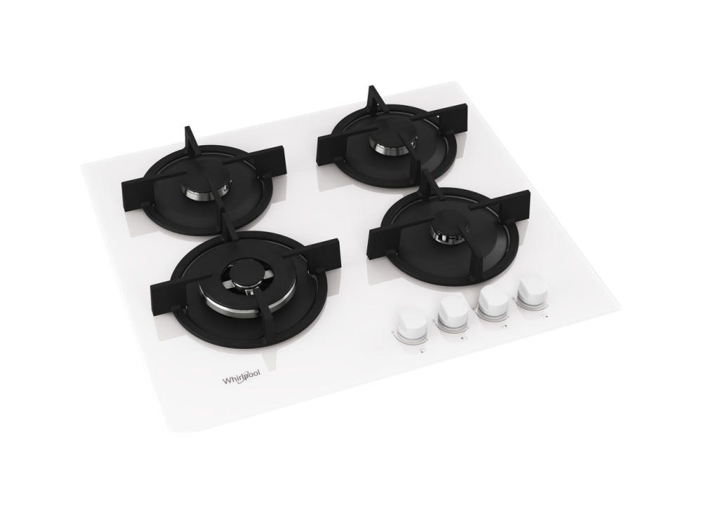 Whirlpool AKT 625/WH Piano a cottura a gas cm. 59 - vetro bianco