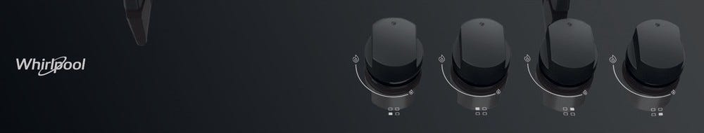 Whirlpool AKT616NB Piano a cottura a gas cm. 59 - vetro nero