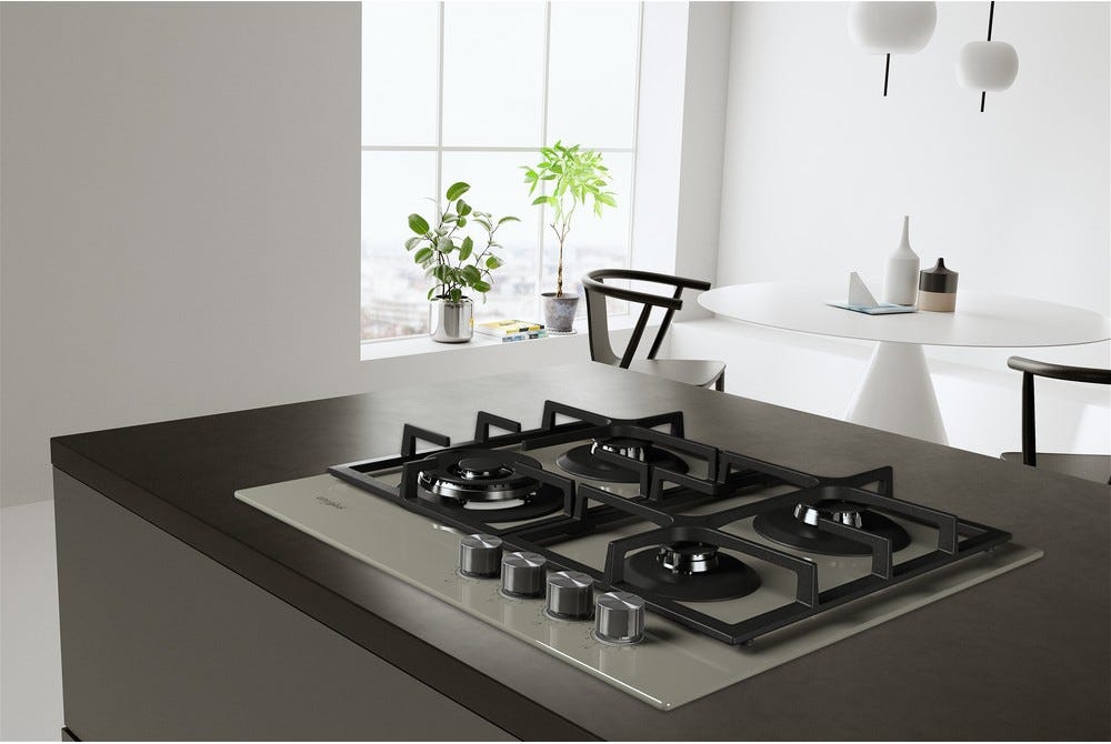 Whirlpool AKTL 629 / S Piano a cottura a gas cm. 59 - vetro grigio