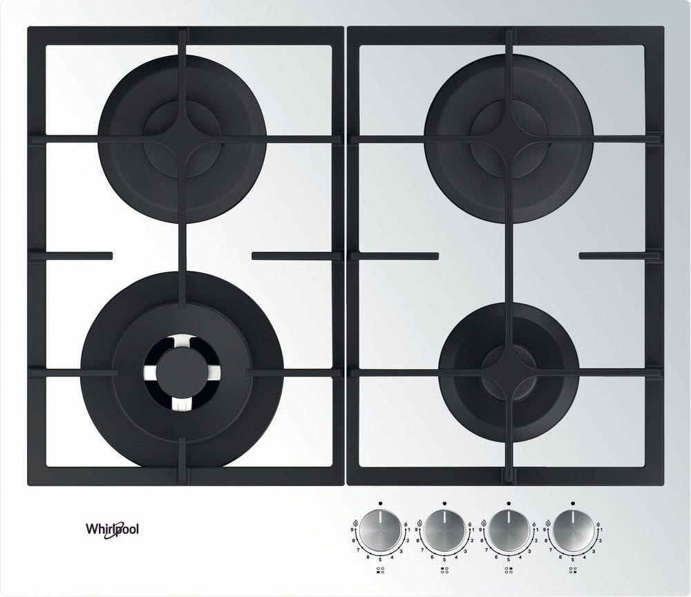 Whirlpool AKTL 629/WH Piano a cottura a gas cm. 59 - vetro bianco