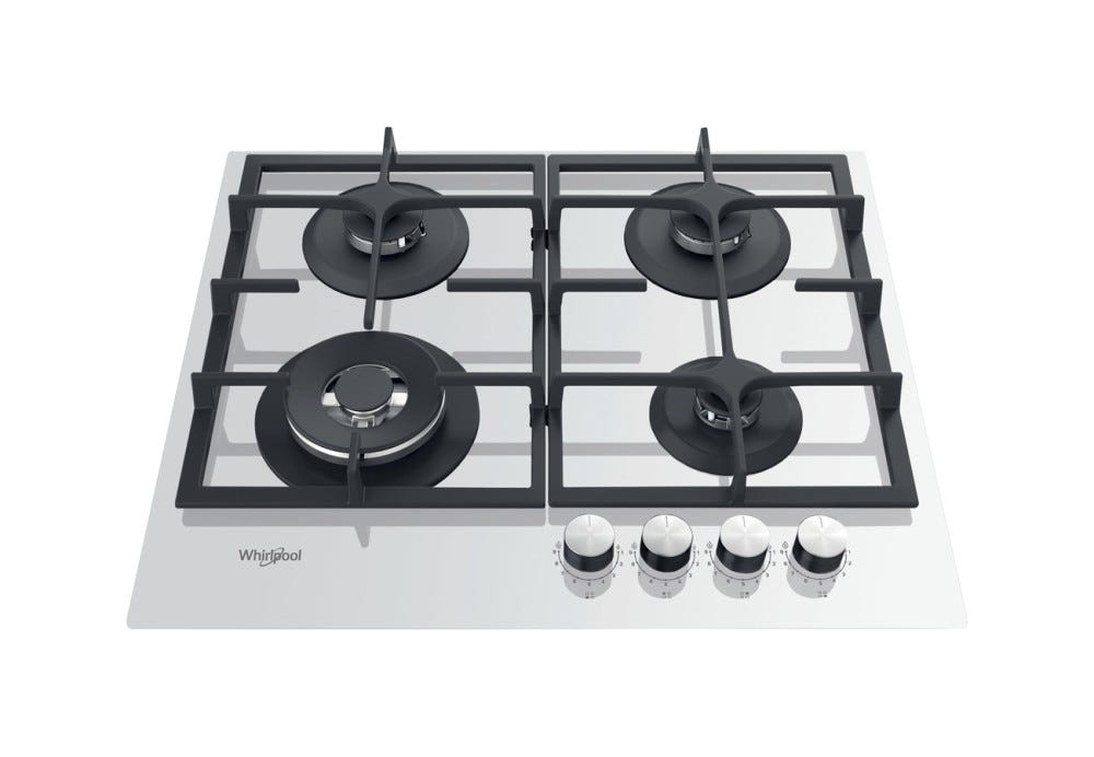 Whirlpool AKTL 629/WH Piano a cottura a gas cm. 59 - vetro bianco