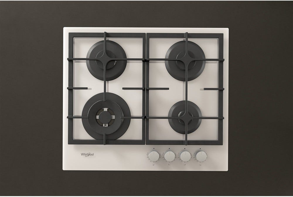 Whirlpool AKTL 629/WH Piano a cottura a gas cm. 59 - vetro bianco
